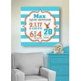 thumbnail image 3 of Personalized Canvas Birth Announcement Nursery Decor Gift, Safari Deer Design, Custom Name, Date, Weight & Length, Unique Boys & Girls Baby Shower Wall Art Presents, Color Turquoise # 1, Size - 24x24, 3 of 5