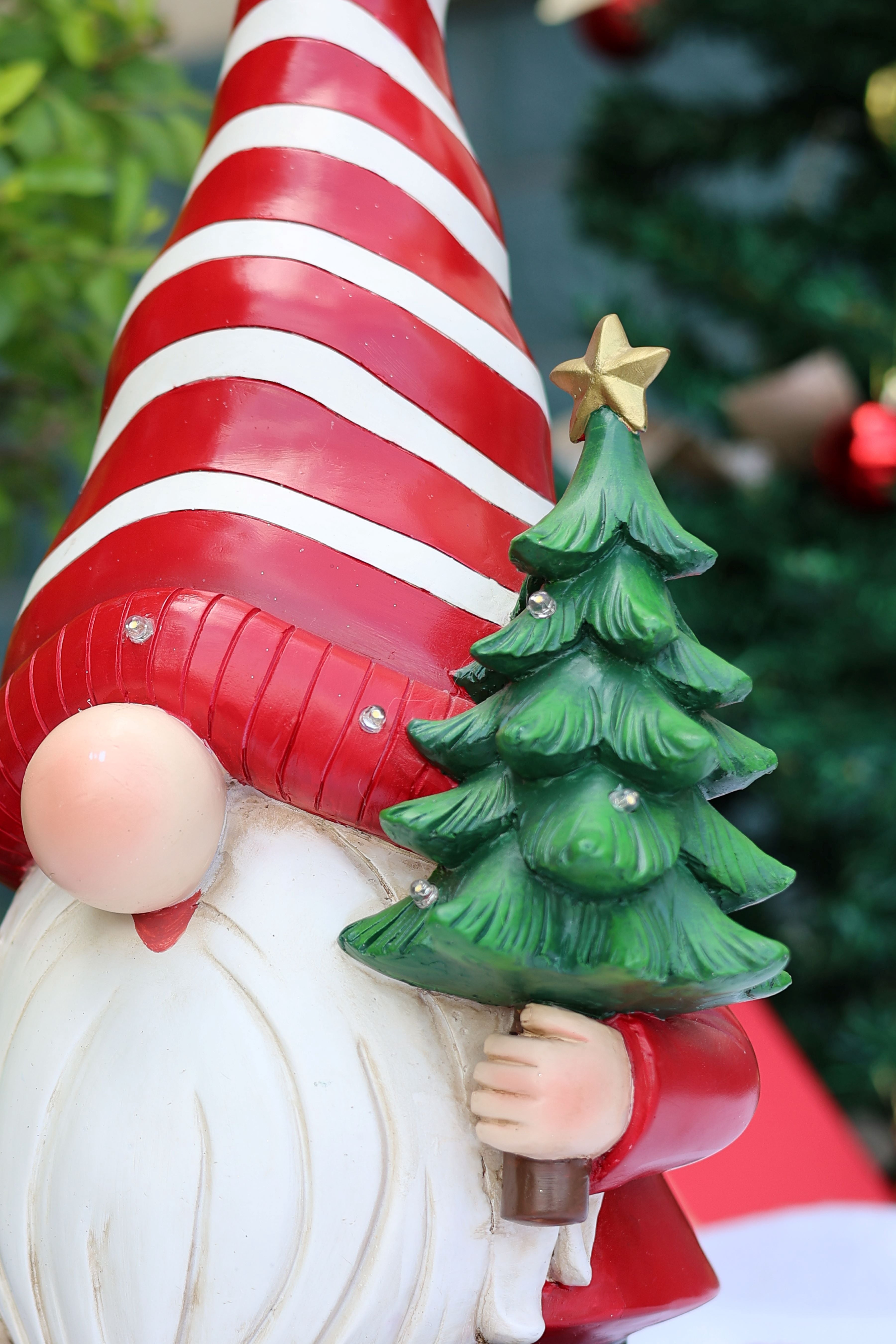 Santa Holding Christmas Tree Lighted Christmas Decor Battery Operated Indoor Use Only