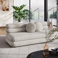 thumbnail image 3 of Maklaine Contemporary Dense Foam Padding Armless Loveseat in Almond, 3 of 12