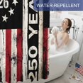 thumbnail image 6 of Independence Day Shower Curtain, 72" x 72", 250 Years American Flag Red Stripe 4th of July Waterproof Bathroom Curtain Washable Shower Curtain Set with 12 Hooks, 6 of 9