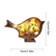 thumbnail image 1 of Lámpara Estatua de animales de madera con adorno de luz Escultura de conejo hueco 3D (pájaro) Ehuebsd Para estrenar, 1 of 9
