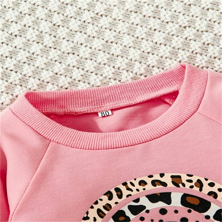 

Cathalem 12 Month Shorts Kids Toddler Baby Girls Boys Autumn Winter Rainbow Print Cotton Long Sleeve Track Clothes for Girls Childrenscostume Red 3-4 Years