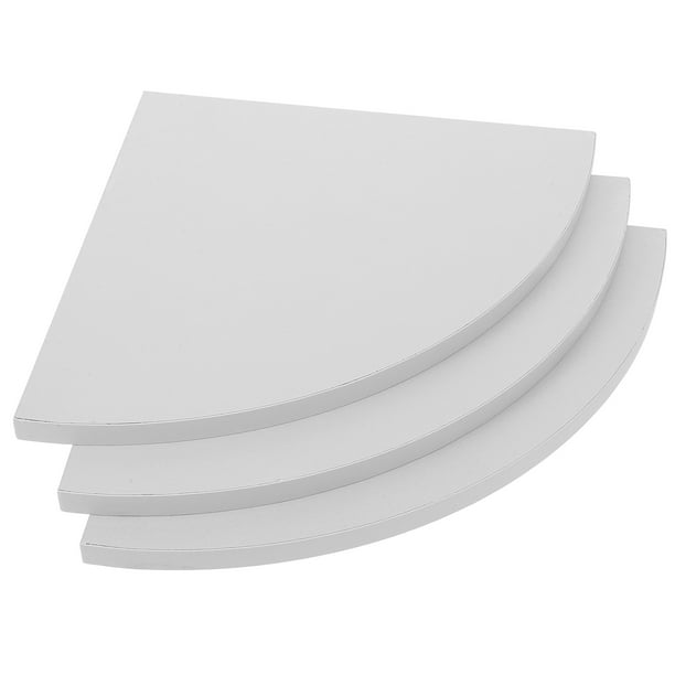 Tablero esquinero en forma de abanico, estante esquinero, estante blanco, soporte de almacenamiento esquinero, 3 uds.