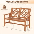 thumbnail image 3 of Gymax 2-Person Garden Bench w/Ergonomic Backrest Smooth Armrests for Porch Backyard, 3 of 10