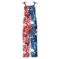 thumbnail image 5 of Cavosen Women's Overalls Independence Day Oversized Patriotic Jumpsuits Wide Leg Long Overalls with Pocket Red White and Blue Holiday Rompers, 5 of 5