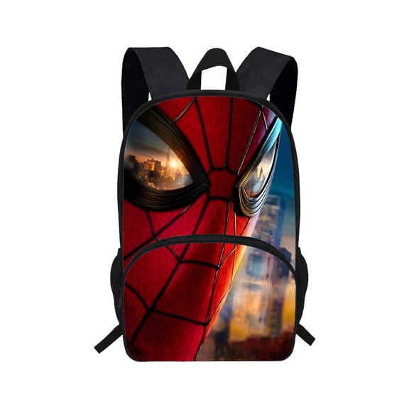 Spidey Large Capacity School Superhero Themed Pattern Backpack Durable Waterproof Travel Bookbag with Mesh Side Pockets for Boys Teens Students,Back to School Essentails