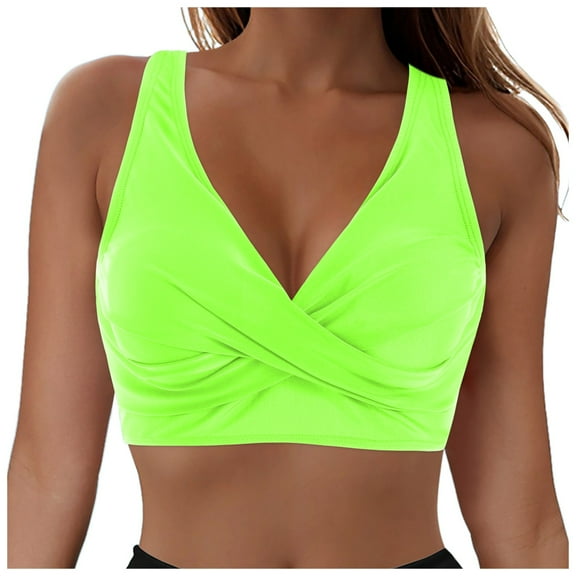 Women Plus Size Bikini Top - Twist Front Swimsuit Top Push Up Full Coverage Bathing Suit 2025 Swim Bra for Large Bust