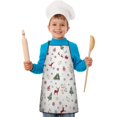 thumbnail image 2 of White Christmas Reindeer Pattern Kids Aprons for Girls and Boys,Adjustable Neck Strap Toddler Aprons for Kids Cooking Baking, 2 of 7