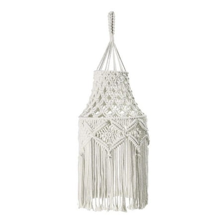 

Tasseled Boho Hanging Pendant Light Cover 1x Ceiling Light Cover Macrame Lamp Shade for Tea Living Room Kitchen