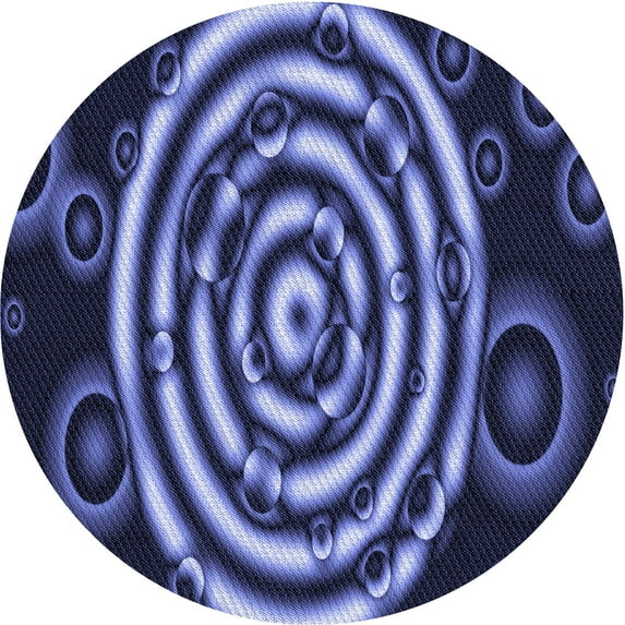 Ahgly Company Indoor Round Patterned Light Slate Blue Area Rugs, 6' Round