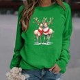 thumbnail image 1 of VBARHMQRT Sweat à Capuche pour Femmes Automne et Hiver Loisirs Couple Imprimé Cerf Col Rond Sans Capuche Manches Longues (Style 3), 1 of 4