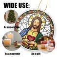 thumbnail image 3 of Funny Christmas Ornament,Jesus Christ With Heart In Hands,Xmas Round Ceramic Pendant, 3 of 6