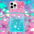 thumbnail image 4 of Funda para iPhone 15 PRO Brillantina Líquida Divertida Reluciente y con Cristales en Movimiento Cuerpo Cruzado con Cordón Ajustable, 4 of 5
