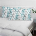 thumbnail image 4 of Teal Blue Grey Botanical Throw Pillow Covers, Spring Floral Summer Farmhouse Soft Breathable Pillow Cases with Invisible Zipper for Sleeping, Toddler Pillowcases for Couch Bed Sofa Chair 12x20 Inches, 4 of 9
