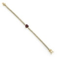 thumbnail image 3 of Gem Stone King 18K Yellow Gold Plated Silver Red Rhodolite Garnet and White Moissanite Tennis Bracelet for Women (4.93 Cttw, Gemstone Birthstone, Heart Shape 8MM, 7.25 inch), 3 of 6