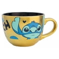 thumbnail image 2 of Tazon de Ceramica Metalizado Stitch Cerealero Dorado Capacidad 710 ml Taza Jumbo Tarro, 2 of 4