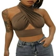 thumbnail image 1 of Women Summer Tank Tops Cross Halter Neck Crop Tops 4 Colors, 1 of 6