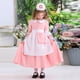 thumbnail image 5 of Vestido blanco de poliéster para niña, para carnaval romano, fiesta escolar, actuación, manga corta, incluye cinturón y chal., 5 of 8