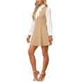 thumbnail image 4 of INSPIRE CHIC Contrast Color Dress for Women's Vintage Long Sleeve Tie Neck Dresses XL Khaki, 4 of 6