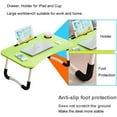 thumbnail image 3 of kibhous Laptop Desk Foldable Bed Tray Table Laptop Bed Stand Standing Table for Bed Sofa Couch Floor Green, 3 of 6