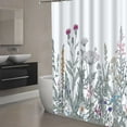 thumbnail image 3 of Wildflower Botanical Shower Curtain for Bathroom Decor Floral Flower Plant Green Leaves Bathroom Accessories 72x72in, 3 of 7