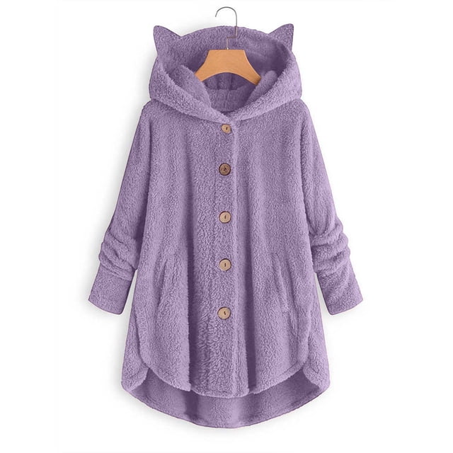 Veste Mode Femme Mode Chandail à Boutons Col en V Manches Longues Blouse à Capuche Veste Femme en Liquidation