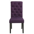 thumbnail image 3 of Roundhill Furniture Leviton Solid Wood Tufted Asons Dining Chair (Set of 2), Purple, 3 of 4