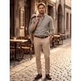 thumbnail image 5 of Mens Solid Oxford Shirt Long Sleeve Dress Shirt Work Casual Button Down Shirts with Pocket Gray XL, 5 of 9