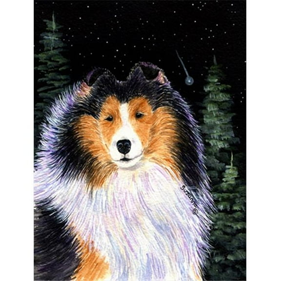 Starry Night Collie Flag - Garden Size, 11 x 15 in.