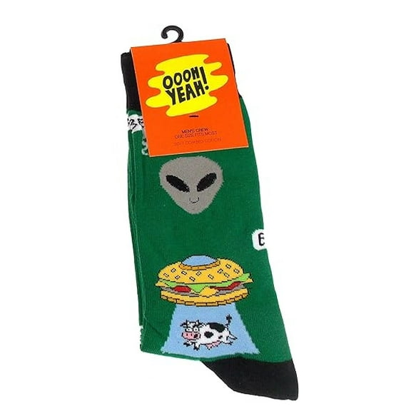 Beef Abduction Socks Novelty Fun Alien Cow