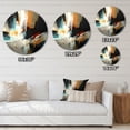 thumbnail image 4 of Designart "Dynamic Fusion of Orange and Blue (I) IX" Minimalism Metal Round Art Print, 4 of 5