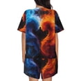thumbnail image 4 of Womens Pajama Sets With Pocket, Red and Blue Abstract Lounge Sets Short Sleeve Sleepwear PJ Sets for Women, 4 of 6
