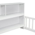 thumbnail image 4 of Noble House Lester Full Size Floor Bed, Pine Wood Frame with Side Bookcase, Shelves, and Guardrails for Kids, White, 4 of 11