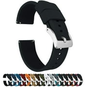 Barton Elite Silicone Watch Bands - Quick Release - Choose Color - 18mm, 19mm, 20mm, 21mm, 22mm, 23mm & 24mm Watch Straps Black