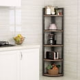 thumbnail image 4 of TribeSigns 5 Tier Corner Shelf, Rustic Corner Storage Rack Plant Stand Small Bookshelf for Living Room, Home Office, Kitchen, Small Space, 4 of 8