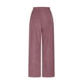 thumbnail image 4 of FAIWAD Corduroy Pants Women Comfy Elastic Waist Loose Pull On Pants with Pockets Dressy Casual Work Trousers, 4 of 7