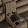 thumbnail image 5 of MCombo Zero Wall Hugger Power Recliner Loveseat with Console for Living Room, RVs, Small Spaces, Fabric, Coffee, 5 of 8