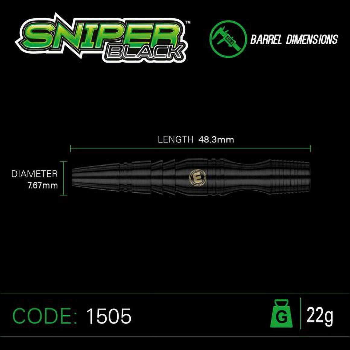 Sniper Black 22 gram 90% Tungsten alloy