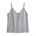 thumbnail image 5 of SwiftWear Women's V Neck Camisole Button Front Loose Fit Spaghetti Strap Summer Tank Top Cotton Casual Tops for Daily Beach Vacation, 5 of 7