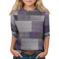 thumbnail image 3 of Drmagiyhm Purple 3/4 Sleeve Shirt for Girls Size 10-12 Cute Floral Print T Shirts Casual Trendy Crewneck Shirts Girl Fall Winter Tees 9-10 Years, 3 of 6