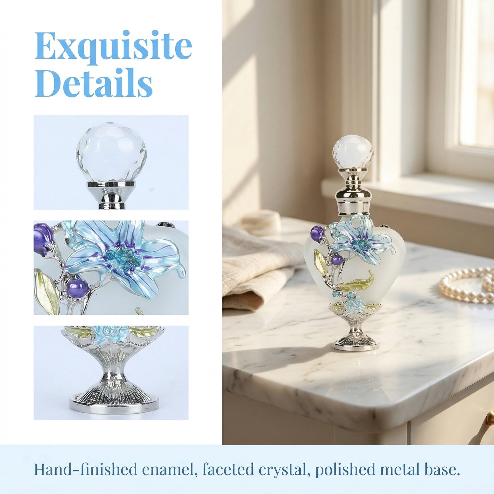 Unique Bargains Mini Heart Shaped Glass Bottles with Swing Top Blue 2.6" x 2.6" x 4.3"