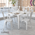 thumbnail image 3 of Silla Metalica Moderna Estilo Industrial Tipo Tolix Lumax Blanco Alto 85cm Ancho 40cm Prof 45cm, 3 of 8