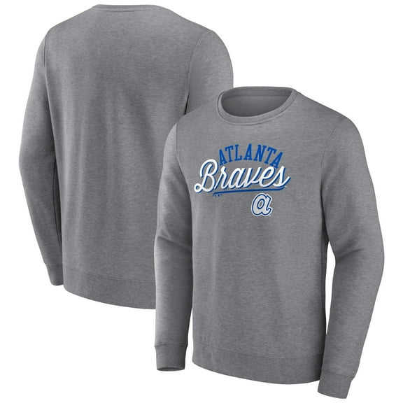 Men's Heather Gray Fanatics Atlanta Braves Simplicity Pullover Sweatshirt