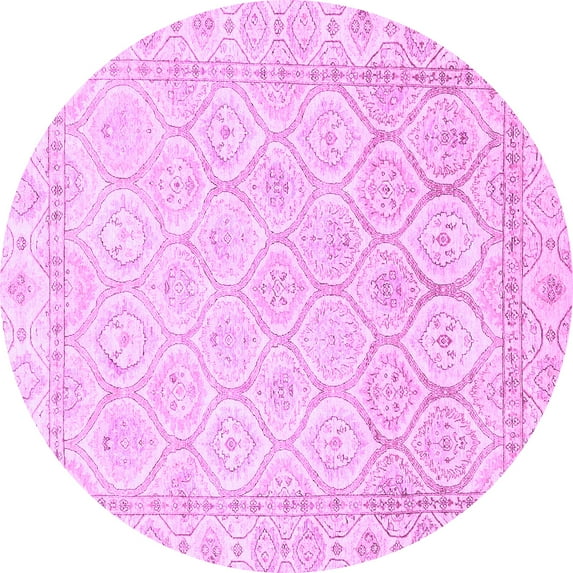 Ahgly Company Indoor Round Oriental Purple Traditional Area Rugs, 8' Round