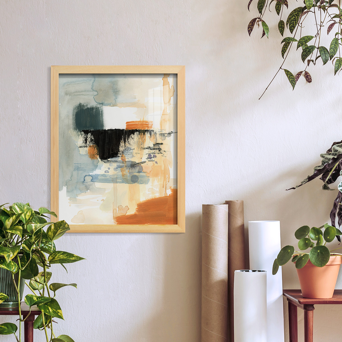 Seria IV - Framed Print w/glass - Natural Wood