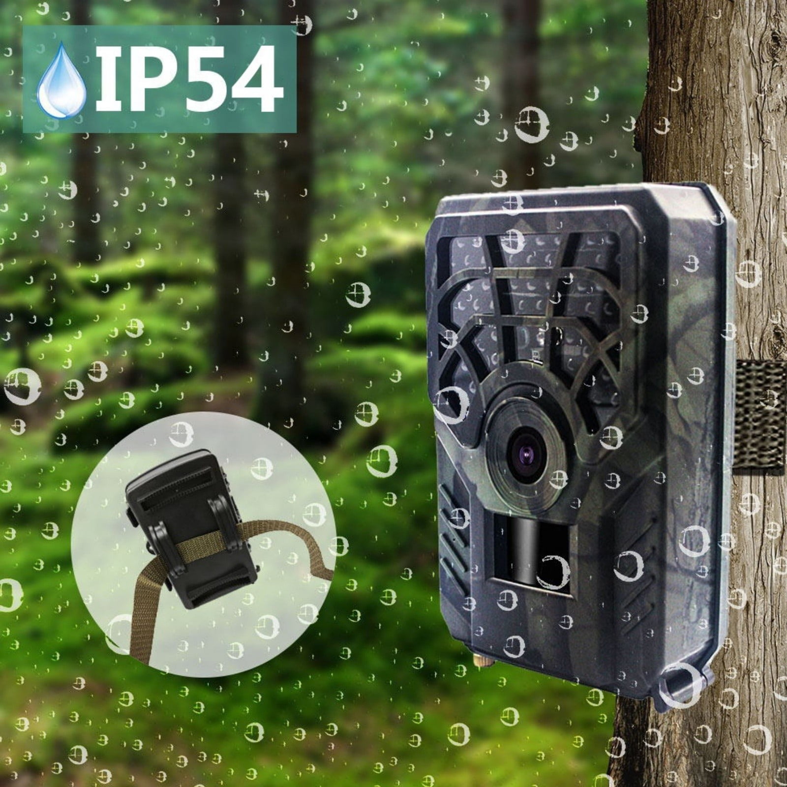 Trail Camera with Infrared Night Vision, Motion Activated Game Camera with 1080P Video, No-Glow IR & Weather-Resistant Design, Wildlife Camera for Outdoor Use