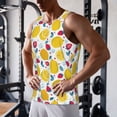 thumbnail image 5 of Picia Strawberry Lemon Printed Men’s Performance Tank, Men's Workout Tank Top Moisture-Wicking Tank Top Muscle tee, Breathable Workout Shirt-4X-Large, 5 of 7