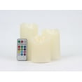 thumbnail image 4 of Multicolor Flameless Candles, Battery Operated Candles, LED Candles with Remote Control&Timer of Wax Material Pack of 3 in Height 4''5''6'', 4 of 10