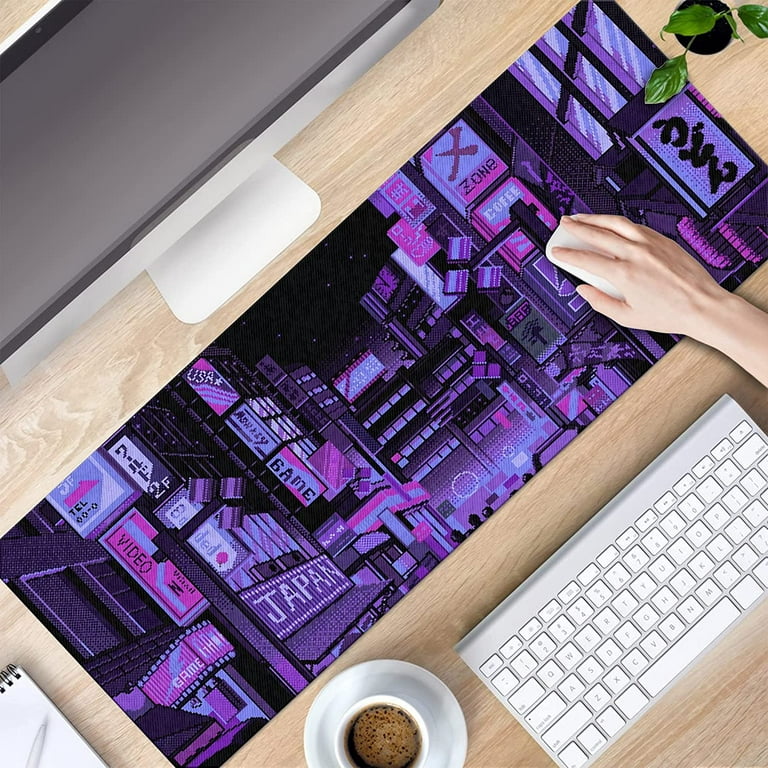 Purple Anime Sunset Desk Mat Kawaii Japanese Landscape Xl -  in 2023