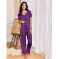 thumbnail image 2 of Ekouaer Womens Pajama Sets 2 Piece Lounge Set Soft Pajamas for Women Set Short Sleeve and Long Pants Pjs with Pockets, 2 of 6